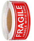 Roll of Red Fragile Stickers, 150-Count Self-Adhesive Paper Labels For Packing And Shipping, Handle With Care Warning Labels