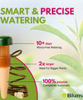 Close-up of Self Watering Planter Insert And Drip Stakes Set For Pots Automatic Plant Watering System against leafy background.