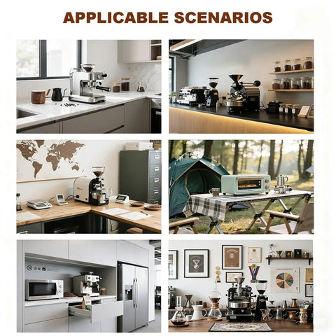 Various settings showcasing the No Sweat Smart Coffee Bean Roaster With 200 Gram Capacity And Clean Digital Interface.