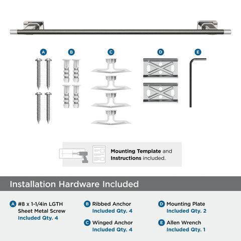 Dope 24 Inch Towel Bar In Polished Nickel Gunmetal Finish With Installation Hardware For Bathrooms Esquire Style Elegant Knurled Texture