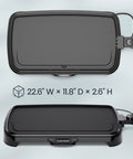 Extra Large Electric Griddle With Removable Temperature Control And Immersible Flat Top For Burgers Eggs And Pancakes Cook Up Big Batches On A Nonstick 10 By 20 Inch Surface With Slide Out Drip Tray Ideal For Crowd Cooking.