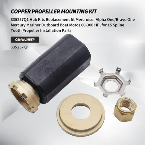 Flo Torq II Hub Kit For MerCruiser Alpha One Bravo One Mercury Mariner Outboards 60 To 300 HP With 15 Spline Propeller Installation Parts Lightweight Durable Easy Install And Reliable Performance