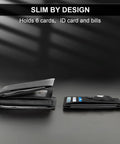 Ultra Slim Front Pocket AirTag Wallet With RFID Blocking Card Holder And AirTag Slot shown closed with card capacity