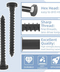 Beefy 100 Pack Wood Lag Screws Three Eighths Inch By Two Inches Hex Head Bolts Heavy Duty Screws With Washers For Decks Framing