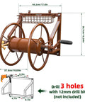 Wall Mounted Garden Hose Reel, Heavy Duty Metal Hose Organizer That Holds 155 Feet Of 5/8 Inch Hose, installation diagram