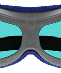 Front view of Laser Eye Shields With Knockout OD 7 Plus, featuring light blue lenses and soft blue padding.