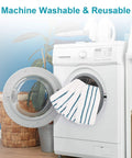 8 Pack Replacement Microfiber Steam Mop Pads For Black Decker Compatible shown in washing machine being washable and reusable