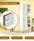 Bifold Door For 30 By 80 Opening, 6 Panel Hollow Core Closet Door With Hardware Kit, shown in a room with white primed finish.