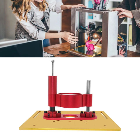 Dead Nuts Accurate Manual Router Uplift System For Kickass Diy Shop Builds Heavy Duty Aluminum and Steel Knockout Grip Clamps with red tower