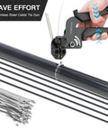 Heavy Duty Stainless Steel Cable Tie Gun Kit With 100 11.8 Inch Zip Ties securing metal pipe