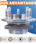 Front view of Front Or Rear Wheel Hub Bearing Assembly 5 Lug With ABS Sensor Compatible With 2010-2017 Chevy Equinox, 2013-2015 Malibu, 2014-2017 Impala