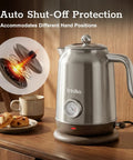 1.7L Large Electric Kettle With Thermometer, 1200W Fast Boil, Auto Shut Off, 304 Stainless Steel, Chrome Finish on kitchen counter