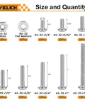240 Piece 6-32 Stainless Steel Phillips Pan Head Machine Screw Assortment Kit With Nuts And Washers, Fully Threaded, 8 Sizes