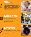 Office Chair Wheels Replacement Set Of 5 3 Inch Rubber Casters In Use, Showing Silent, Smooth, Swivel Features On Various Surfaces