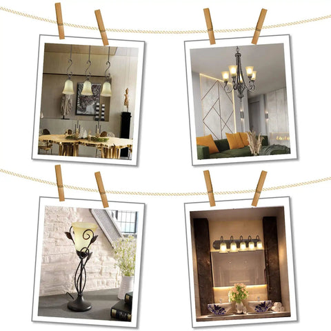 4 Pack Bell Shaped Glass Lampshades For Ceiling Fans And Light Fixtures shown on various fixtures