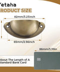 Dimensions of 10 Pieces Brushed Nickel Cup Handles With Screws For Cabinets Drawers Dressers Cupboards And Kitchen Furniture Decoration In Antique Brass Finish Durable Zinc Alloy Construction With Smooth Brushed Finish For Lasting Use And Easy Installation compared to a bank card