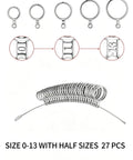 Must Have Ring Sizer Measuring Tool Kit With 27 Piece Stainless Steel Ring Size Set US Sizes 0 To 13 Plus Half Sizes