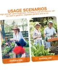 People gardening with Heavy Duty Garden Shovel For Digging And Trenching, shown in various garden environments.