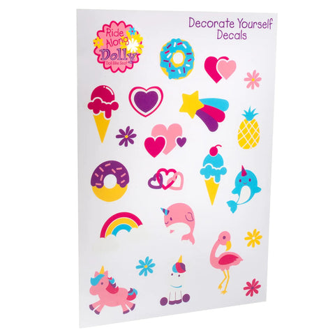 Decorate Yourself Decals for Glitter Purple Doll Bike Seat Accessory For 18 To 22 Inch Dolls And Stuffed Bears