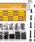 Top Shelf 500 Piece M2 Metric Countersunk Hex Socket Flat Head Screws Kit 10.9 Grade Rugged Alloy Steel assortment with nuts and washers.