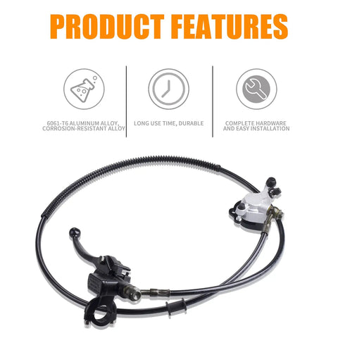 Upgraded Hydraulic Brake System For Mini Bikes Left Side Mount With Seven Eighths Inch Handlebars And Fifty Inch Hose Compatible With Baja Doodlebug DB30 Minibikes And Go Karts