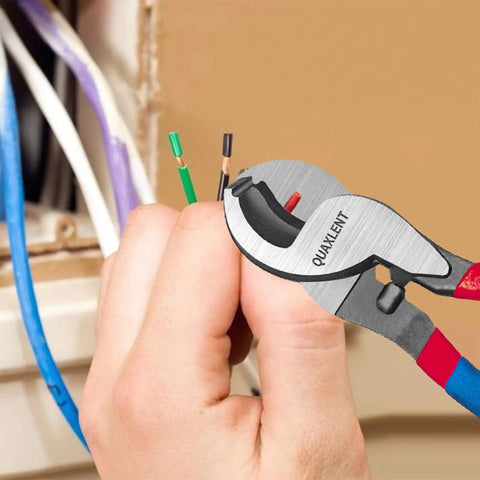 Heavy Duty 10 Inch Cable Cutter With High Leverage Handles Designed For Thick Copper Wire And Communication Cables Built From Rust Resistant Steel To Cut Like Butter Every Single Time, cutting wires.