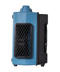 Side view of Heavy Duty Air Scrubber Slings Seven Five Zero Cfm Negative Air Through Triple HEPA Filters To Clear Rooms Fast.