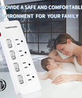 Beefy 6 Foot Heavy Duty Extension Cord With Four Independent Switches For High Wattage Appliances 14 Gauge Surge Protector