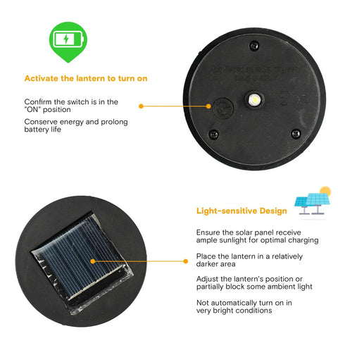 Two Pack Hanging Solar Lanterns Outdoor Copper Finish Vintage Style Solar Powered Lights For Yard Decor Waterproof LED 6 Lumens Warm White Glow With Real Firelight Look Iron And Plastic Construction solar panel