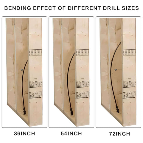 Flexible drill bit for wire pulling with guide ball; black pull cable through wall stud, 36 in length
Flexible drill bit for wire pulling with guide ball; black pull cable through wall stud, 54 in length
Flexible drill bit for wire pulling with guide ball; black pull cable through wall stud, 72 in length