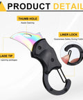 Mini Pocket Folding Knife With Carabiners 3Cr13 Stainless Steel 1.38 Inch Blade with thumb hole and liner lock