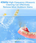 Keep Your Dental Gear Squeaky Clean With This Heavy Duty Ultrasonic Cleaning Machine For Braces Dentures Jewelry Toothbrush Heads And Baby Essentials Daily, featuring dentures in water with bubbles.