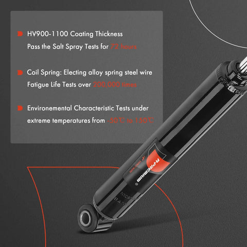 Front Steering Damper For Rough Roads And Smooth Steering No Fuss Install Durable Chevy Silverado 2500 HD 2001 To 2010 And Silverado 3500 Classic GMC Sierra 2500 HD 3500 Sierra 3500 Jeep Grand Cherokee Wrangler Cherokee with coil spring details