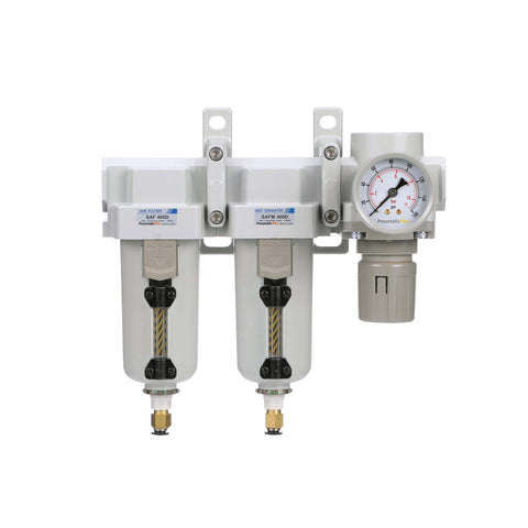 Three Stage Air Drying System All In One With Particulate Filter And Coalescing Filter And Pressure Regulator, Three Quarter Inch NPT