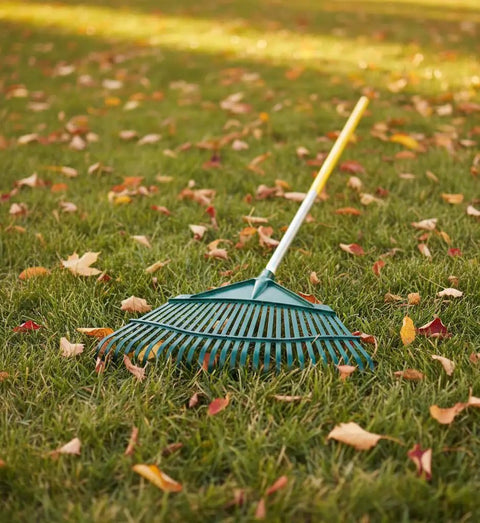 Rugged Lawn Rake With A 19 Inch Steel Head And 48 Inch Aluminum Handle For Quick Debris Cleanup, Dethatching And Leaf Skimming On Your Yard