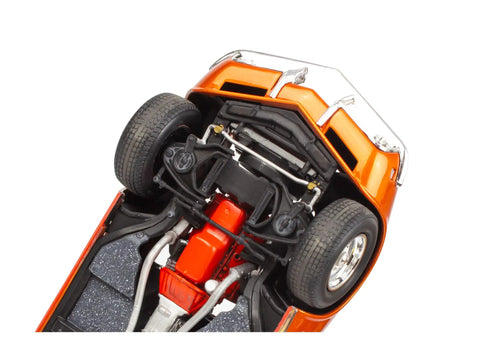 Underside view showing engine and tires of Classic 68 Corvette L88 Convertible Model Kit 1:25 Scale, 124-Part Build