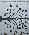 Kick Ass Wrought Iron Door Hinges With Glossy Black Powder Coating, decorative design for gates and doors.