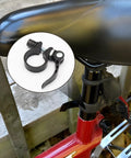28.6mm Bike Seat Post Clamp Quick Release Aluminum Alloy Seatpost Collar Type 1 Black Ergonomic Design on red bike
