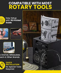 Pro Grade Tungsten Grinder V4 Rotary Tool For TIG Welding All In One Sharpener with gauge and discs shown on setup guide.