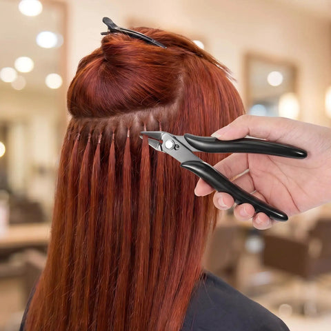 Hair Extension Tools Kit With 2 Pcs Professional Extension Pliers For Micro Beads Nano Rings Black Hair Extensions Opener And Removal Tool Keratin Cutting Pliers With Spring, used on red hair extensions