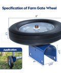 Specification of 2 Pack Gate Wheel For Round Tube Gates One And Five Eighths Inch To Two Inch Diameter Durable Rubber And Solid Steel Plate
