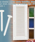 Top Shelf 30 Pack 3 Inch White Vinyl Shutter Fasteners Hella Durable PVC Anchor Pins for Exterior Decorative House Shutters, installed.