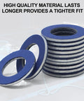 12 Pack Aluminum Oil Drain Plug Gaskets For Oil Pan Seal Durable Asbestos Free Gasket Set With Tight Seal To Prevent Leaks Ideal For Cars And Trucks For Most Vehicles, blue aluminum washers stacked