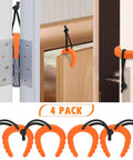 Bulletproof First Responder Door Stops 4 Piece Kit Emergency Police Kick Jammers Anti Slam Wedges with orange rubber design.