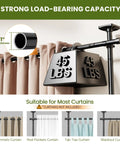 No Drill Room Divider Curtain Rod with 4 to 10 Feet Height and 28 to 140 Inch Width displaying strong 45 lbs load capacity