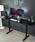 Boss Move Heavy Duty Clamp On Desk Extender With Foldable Keyboard Tray And Padded Wrist Support Expands Workspace For Sit Stand Tables Smooth Setup All Day Grind Black attached to a sleek black desk.