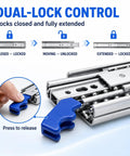 Heavy Duty Drawer Slides 500 Lb Full Extension Side Mount Rails For Tool Boxes And Workbenches, 2.5 Mm Cold Rolled Steel Construction, Smooth Quiet Glide, Ultra Durable Heavy Load Storage Drawers; dual-lock control and blue release latch