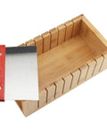Ultimate 7 Piece Soap Making Kit With Silicone Molds And Stainless Steel Slicers, wood box with stainless slicer