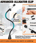 Extra Magnetic Soldering Third Hand With Alligator Clips 4 Gooseneck Arms Soldering Station PCB Board Holder Tool Non Slip Base with flexible arm and advanced clip.