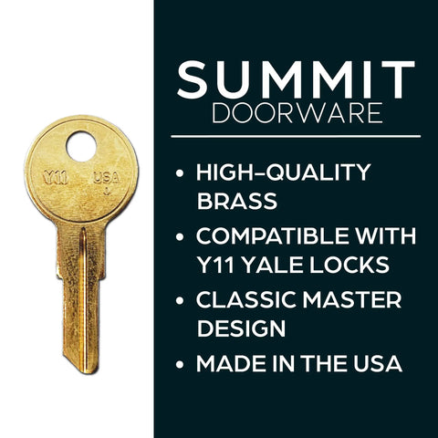 Y11 Brass Key Blanks Uncut Pack Of 50 For Home And Professional Use Durable Brass Keys With Smooth Edges Against Black Background
